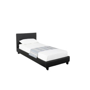 Lit design noir ABEL 90x200 cm une place, avec sommier, pour une chambre adulte ou ado.