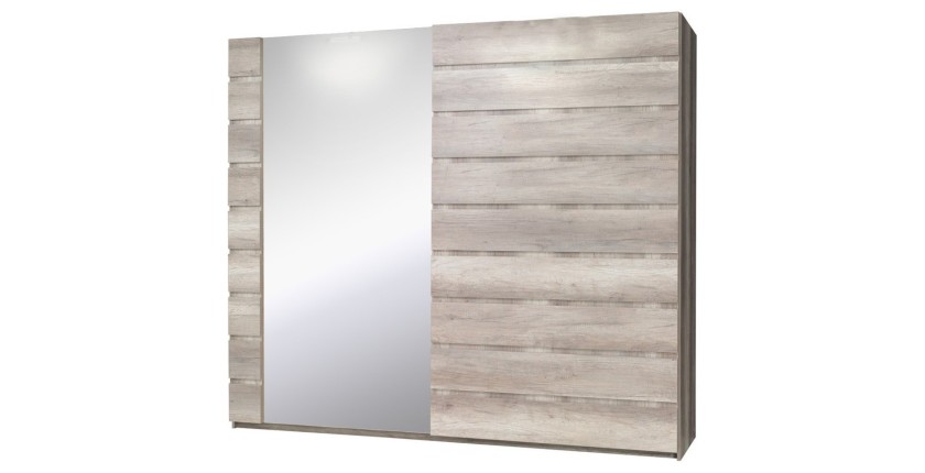 Armoire, garde robe ROMI deux portes coulissantes 200 cm, coloris dab canyon. Meuble design