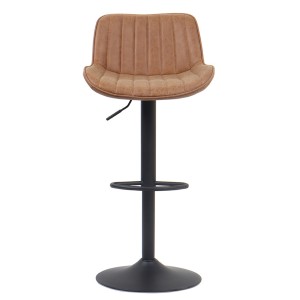 Tabouret de bar style vintage coloris cognac. Collection FERNAND