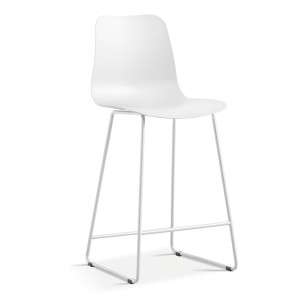 Chaise de comptoir MARIO – PP blanc – Design contemporain H100,5 cm