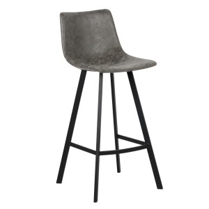 Chaise de comptoir OZON – PU gris – H108 x L49 x P47 cm
