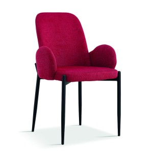 Chaise BALBOA – Tissu rouge – Pieds en métal – Hauteur 88 cm – Style moderne