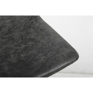 Chaise de comptoir OZON – PU noir – Pieds en métal – Hauteur 98 cm – Style industriel