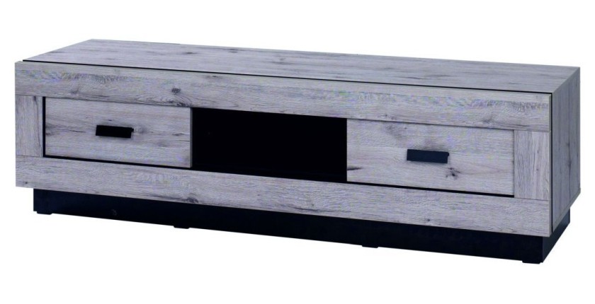 Meuble TV grand modèle MALAGA - Coloris chêne Wellington - 170 x 45 x 48 cm