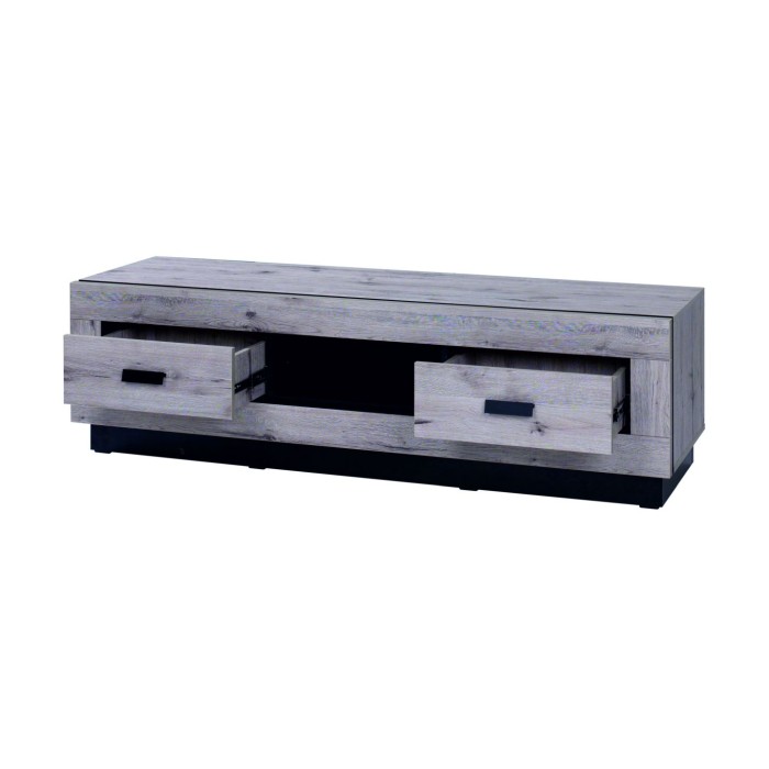 Meuble TV grand modèle MALAGA - Coloris chêne Wellington - 170 x 45 x 48 cm