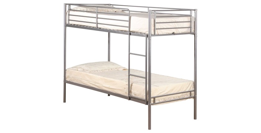 Lit superposé 90x200 collection LUCKY, coloris Gris