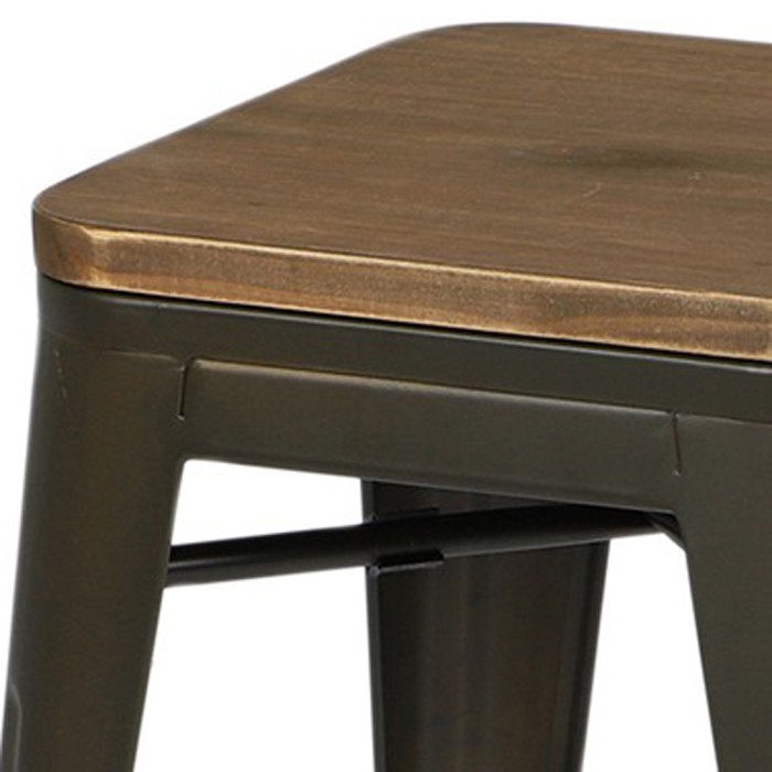 Lot de 4 tabourets style industriel en métal, coloris gris – Collection FACTORY.