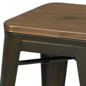 Lot de 4 tabourets style industriel en métal, coloris gris – Collection FACTORY.