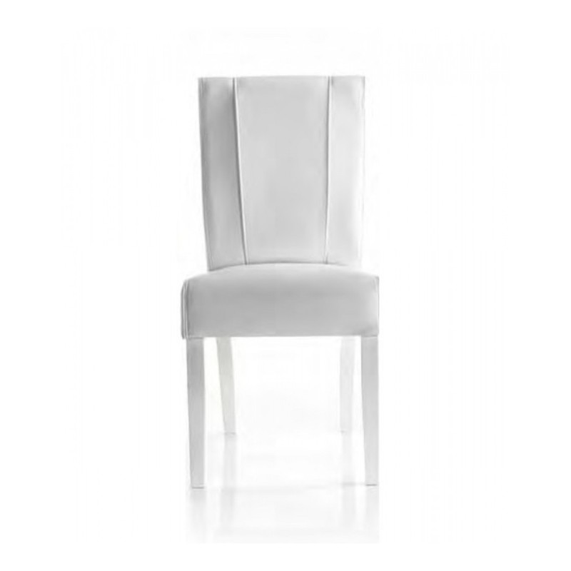 Chaise URBAN simili-cuir Blanc, dimensions: H99 x L46 x P63 cm, idéal pour une salle à manger moderne et design