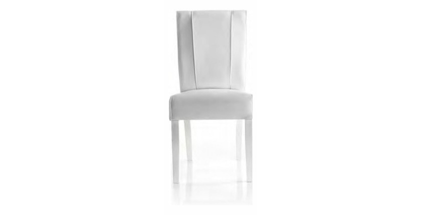 Chaise URBAN simili-cuir Blanc, dimensions: H99 x L46 x P63 cm, idéal pour une salle à manger moderne et design