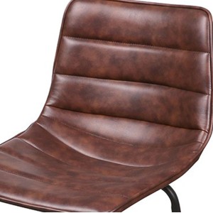 Lot de 2 tabourets de bar avec dossier effet cuir acajou collection NETS - Style industriel