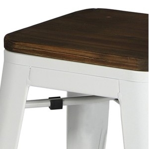 Lot de 4 tabourets style industriel en métal, coloris blanc mat – Collection FACTORY.