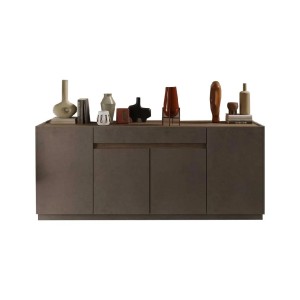 Buffet 4 portes 1 tiroir collection FANZY. Coloris marron et chêne foncé