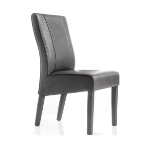 Chaise URBAN simili-cuir Gris, dimensions: H99 x L46 x P63 cm, idéal pour une salle à manger moderne et design