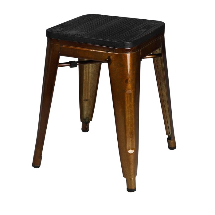 Lot de 4 tabourets style industriel en métal doré collection FACTORY.