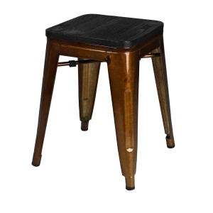 Lot de 4 tabourets style industriel en métal doré collection FACTORY.