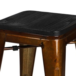 Lot de 4 tabourets style industriel en métal doré collection FACTORY.