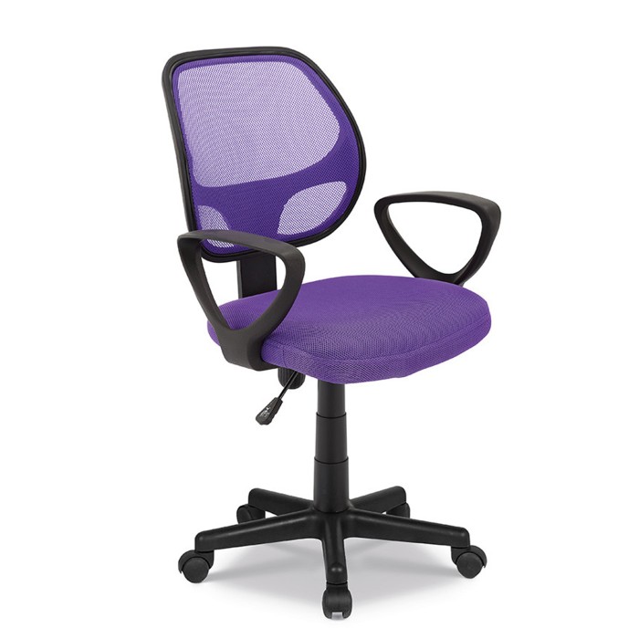 Chaise de bureau IPOLIST – Tissu filet mauve – Hauteur réglable 86-98 cm – Style moderne et ergonomique