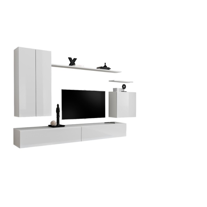 Ensemble de meubles de salon collection SWITCH II design, coloris blanc brillant.