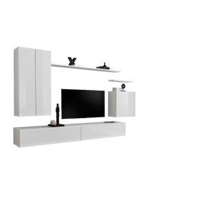 Ensemble de meubles de salon collection SWITCH II design, coloris blanc brillant.