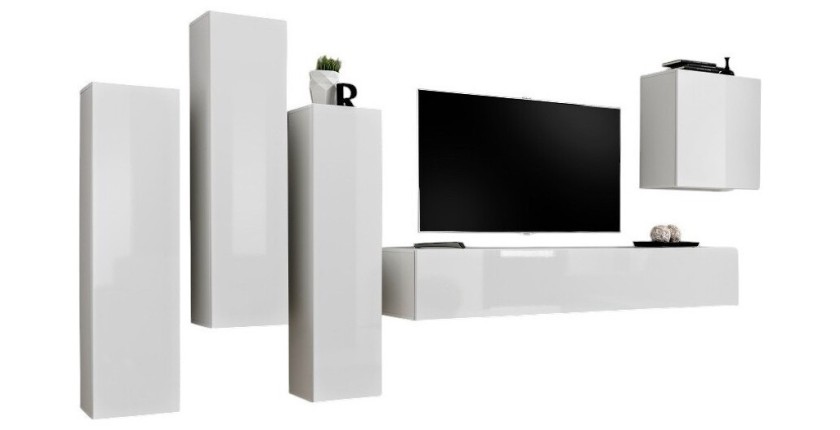 Ensemble de meubles de salon design collection SWITCH III. Coloris blanc brillant.