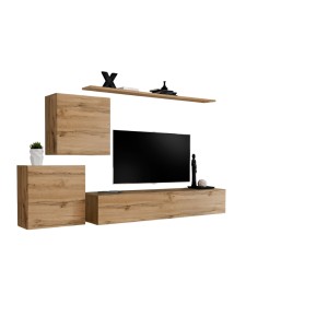 Ensemble meuble salon SWITCH V design, coloris chêne Wotan.