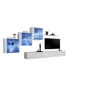 Ensemble meubles de salon SWITCH XX design, coloris blanc brillant.