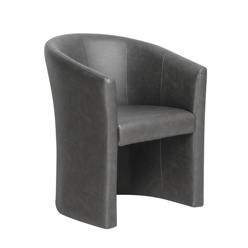 Fauteuil de salon KYOTO – Confortable – Gris foncé – Style vintage