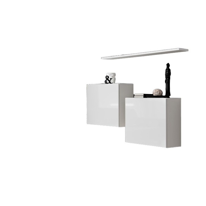 Ensemble meubles de salon SWITCH SBI design, coloris blanc brillant.