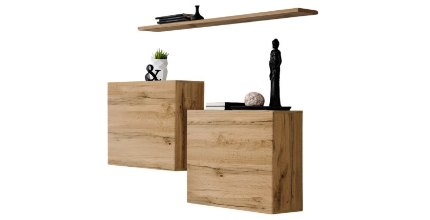 Ensemble meubles de salon SWITCH SBI design, coloris chêne Wotan.