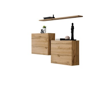 Ensemble meubles de salon SWITCH SBI design, coloris chêne Wotan.