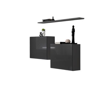 Ensemble meubles de salon SWITCH SBI design, coloris gris brillant.