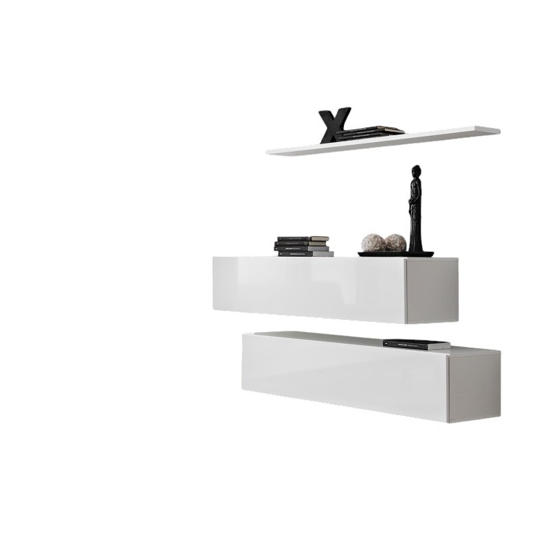 Ensemble meubles de salon SWITCH SBII design, coloris blanc brillant.