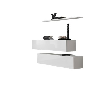 Ensemble meubles de salon SWITCH SBII design, coloris blanc brillant.