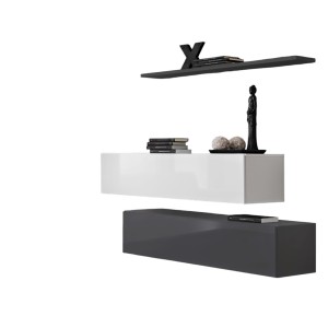 Ensemble meubles de salon SWITCH SBII design, coloris gris et blanc brillant.