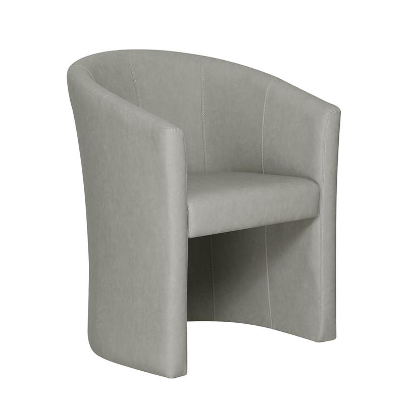 Fauteuil de salon KYOTO – Confortable – Gris clair – Style vintage