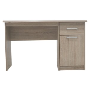 Bureau droit PRAGUE – 1 tiroir, 1 porte – Coloris chêne sonoma – Design fonctionnel