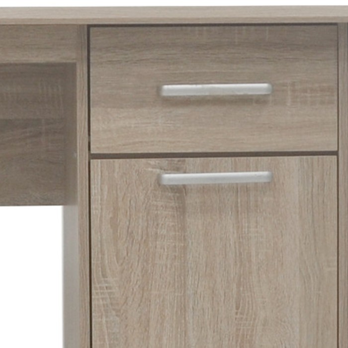 Bureau droit PRAGUE – 1 tiroir, 1 porte – Coloris chêne sonoma – Design fonctionnel