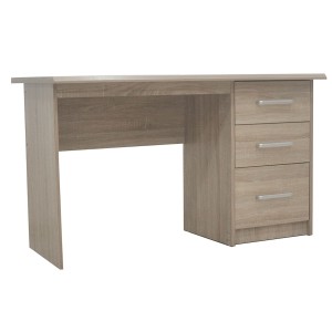 Bureau droit PRAGUE – 3 tiroirs – Coloris chêne sonoma – Design fonctionnel