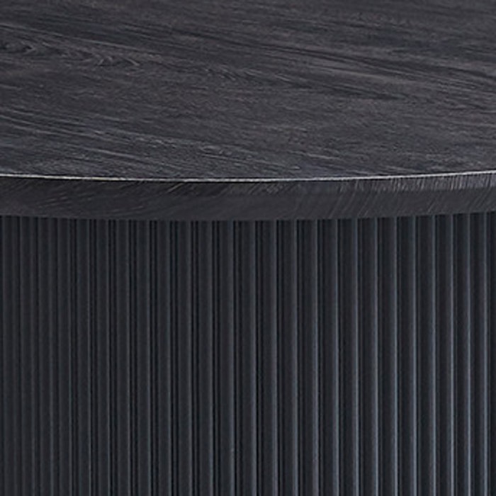 Table basse VAGOS – Effet bois brun foncé – Ronde – Diamètre 80 cm – Design élégant et robuste