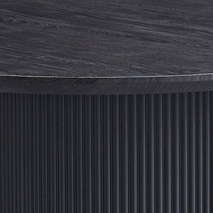 Table basse VAGOS – Effet bois brun foncé – Ronde – Diamètre 80 cm – Design élégant et robuste