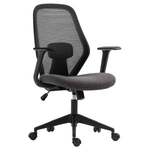 Chaise de bureau JANE – Tissu filet noir et gris – Confort et modernité pour votre espace de travail