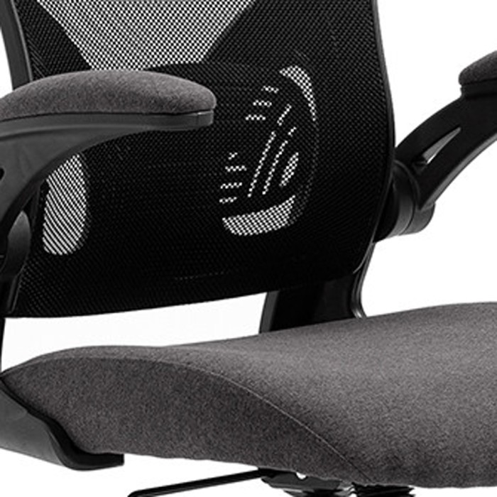 Chaise de bureau IPOLIST – Tissu filet noir et gris – Confort et modernité pour votre espace de travail