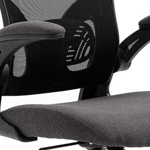 Chaise de bureau IPOLIST – Tissu filet noir et gris – Confort et modernité pour votre espace de travail