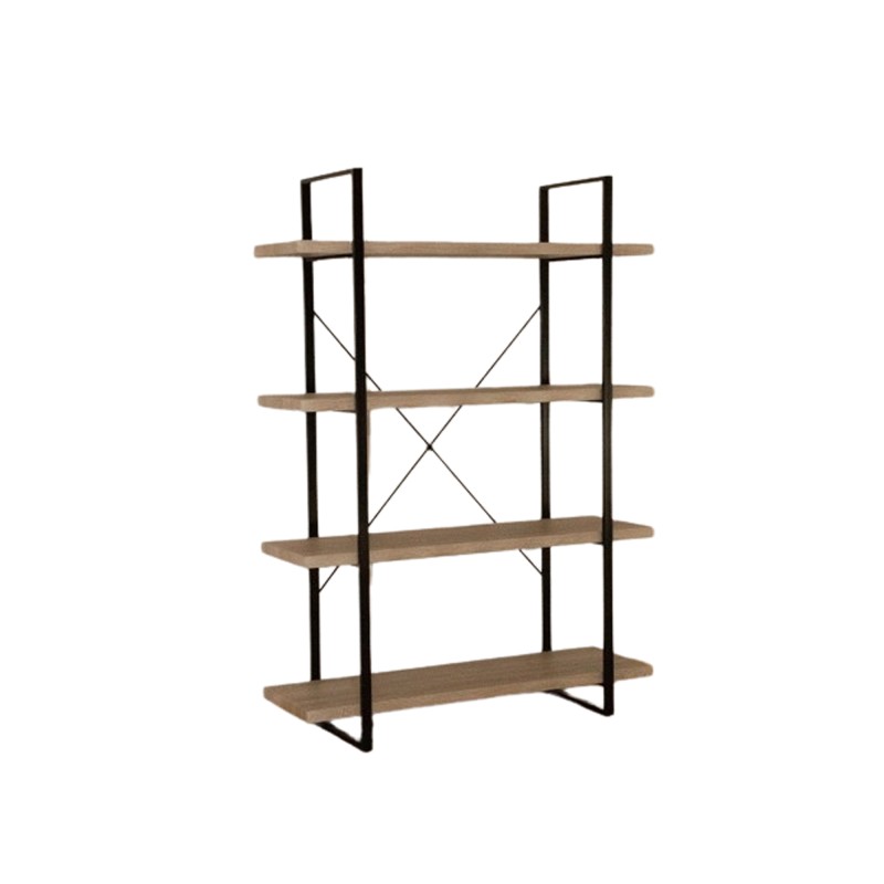 Étagère industrielle SHELVES – 4 niveaux – Bois et métal – Design loft tendance