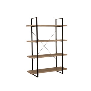 Étagère industrielle SHELVES – 4 niveaux – Bois et métal – Design loft tendance