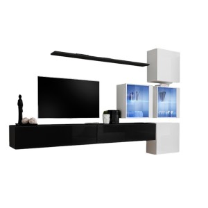 Ensemble meubles de salon SWITCH XIX – Design moderne – Noir et blanc brillant