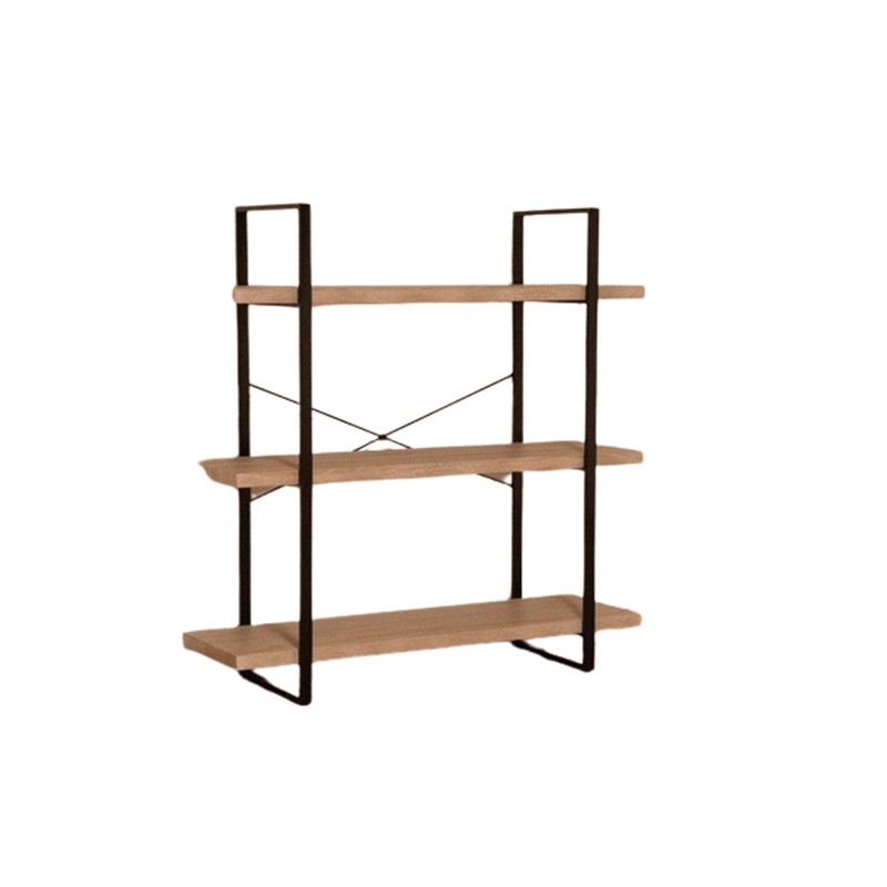 Étagère industrielle SHELVES – 3 niveaux – Bois et métal – Design loft tendance
