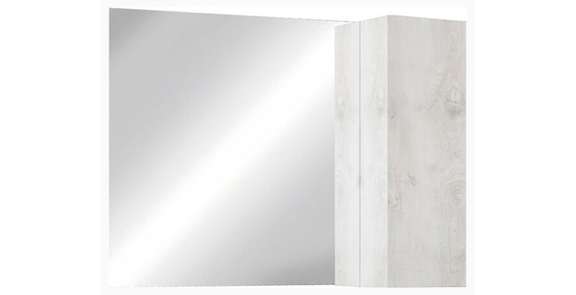 Miroir design avec rangement, 92x75cm, collection CISA, coloris blanc brillant