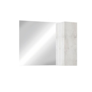 Miroir design avec rangement, 92x75cm, collection CISA, coloris blanc brillant
